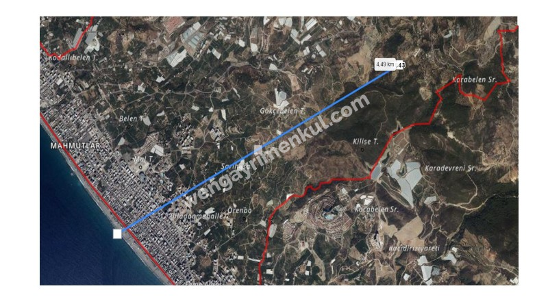 Antalya, Alanya, Mahmutlar Köyü'nde satılık arsa