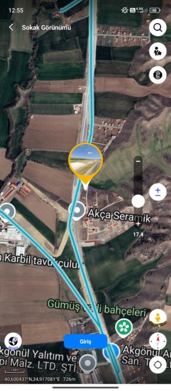 Güvenay - Çorum Osmancı Yolu Üzeri Sarmaşaya Gelmeden Sağda Villa Arsası