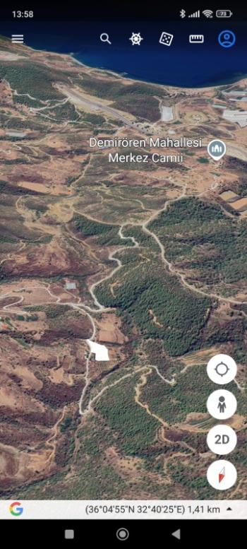ANAMUR DEMİRÖRENDE SATILIK MÜSTAKİL TARLA