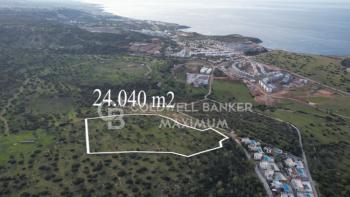 Kıbrıs Girne Esentepe Bölgesinde Kapanmaz Deniz Manzaralı Satılık 24.040 m2 Arsa 