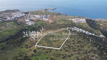 Kıbrıs Girne Esentepe Bölgesinde Kapanmaz Deniz Manzaralı Satılık 24.040 m2 Arsa 