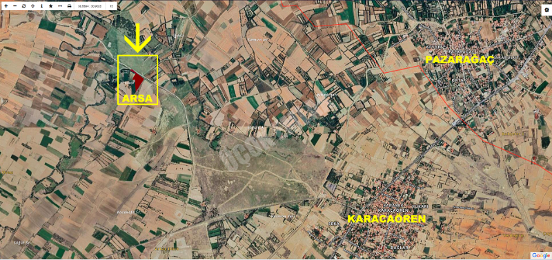 AFYON ÜÇOK EMLAKTAN ÇAY - KARACAÖREN KÖYÜNDE SATILIK 14.270M² TARLA