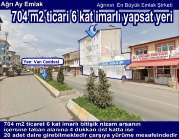 ALPASLAN MAH. İDİN BULURUN BULUNDUĞU 704 M2 SATILIK  6 KAT TİCARİ İMARLI YAPSAT YERİ VE ARSASI