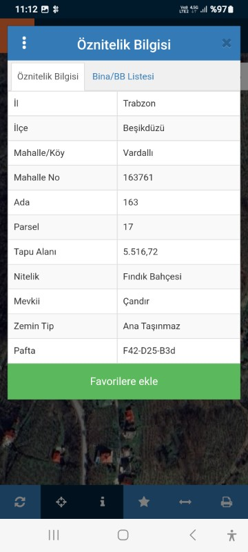 BEŞİKDÜZÜ VARDALLI'DA SATILIK 8.200 M2 BAHÇE