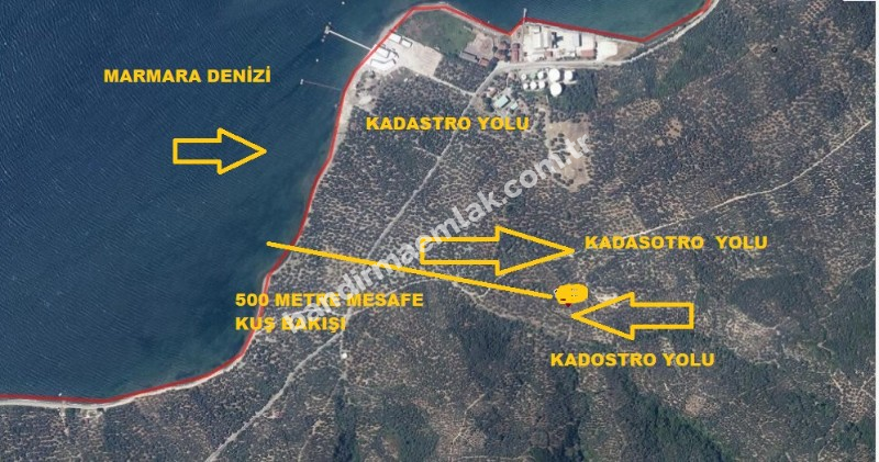DENİZ MANZARALI – DÜZ ARAZİ – RESMİ KADASTRO YOLU GEÇİYOR – TEK TAPU