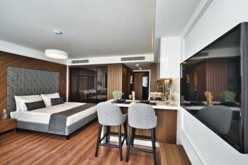 İskele Long Beach Bölgesinde Satılık 1+0  Residence Daireler