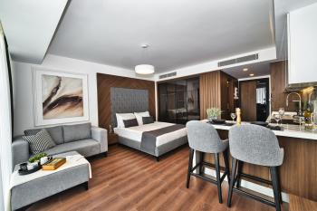 İskele Long Beach Bölgesinde Satılık 1+0  Residence Daireler