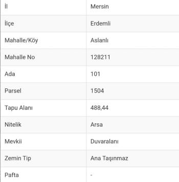 ASLAN'DAN ARSLANLI'DA 489 M2 İMARLI KUPON ARSA