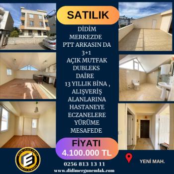 DİDİM MERKEZDE PTT ARKASIN DA SATILIK 3+1 AÇIK MURFAK DUBLEKS ( EK : 1232 )