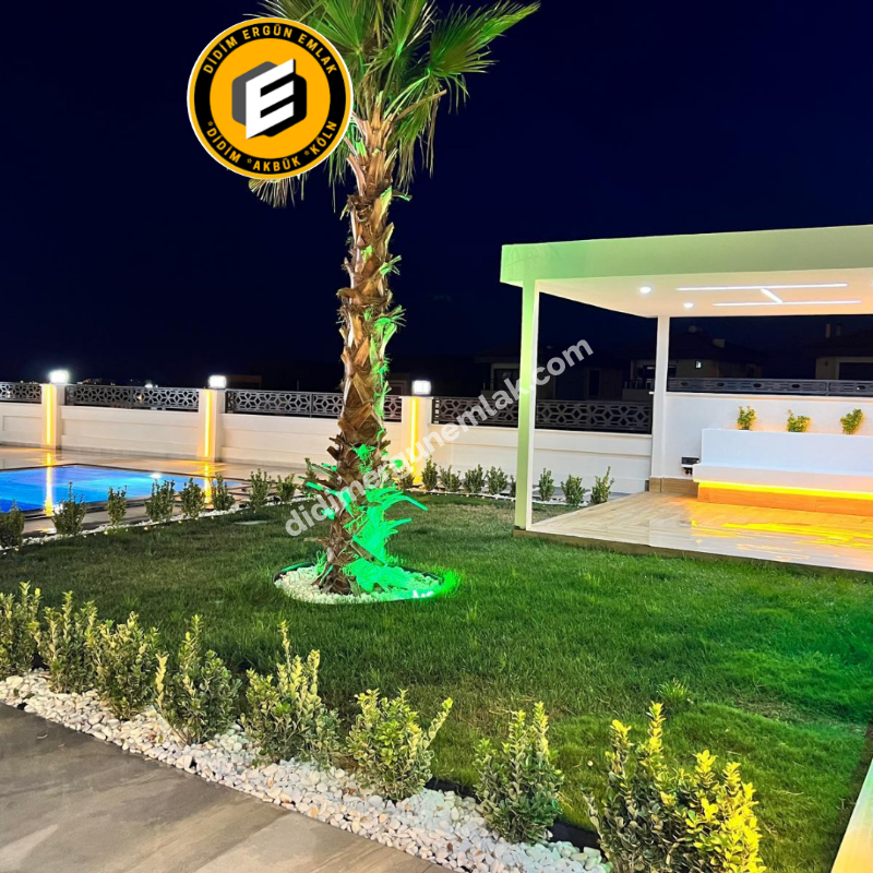 Didim Ergün Emlak'tan Satılık Efeler Mh. Sıfır 4+1 AYRI MUTFAK HAVUZLU TAM MÜSTAKİL Villa! Ek- 5580