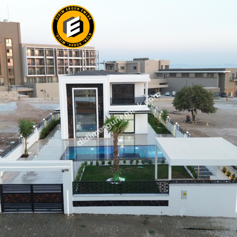 Didim Ergün Emlak'tan Satılık Efeler Mh. Sıfır 4+1 AYRI MUTFAK HAVUZLU TAM MÜSTAKİL Villa! Ek- 5580