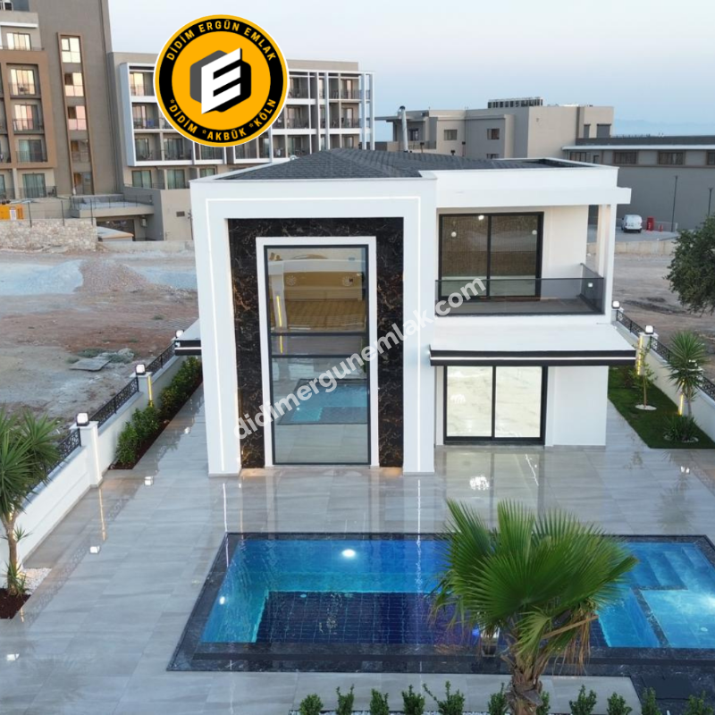 Didim Ergün Emlak'tan Satılık Efeler Mh. Sıfır 4+1 AYRI MUTFAK HAVUZLU TAM MÜSTAKİL Villa! Ek- 5580