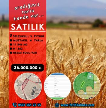 Konya / Selçuklu / Satılık Tarla S. Eyyubi Mah. Müstakil 11.846 M2