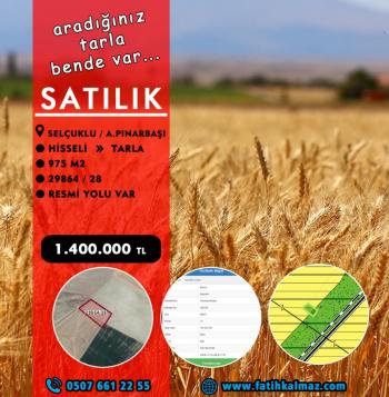 Konya / Selçuklu / Satılık Tarla AşağıPınarbaşı Mah. 975 M2 (Hisseli)