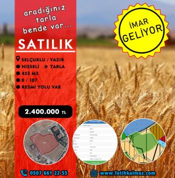 Konya / Selçuklu / Satılık Tarla Yazır Mah. 432 M2 (Hisseli)