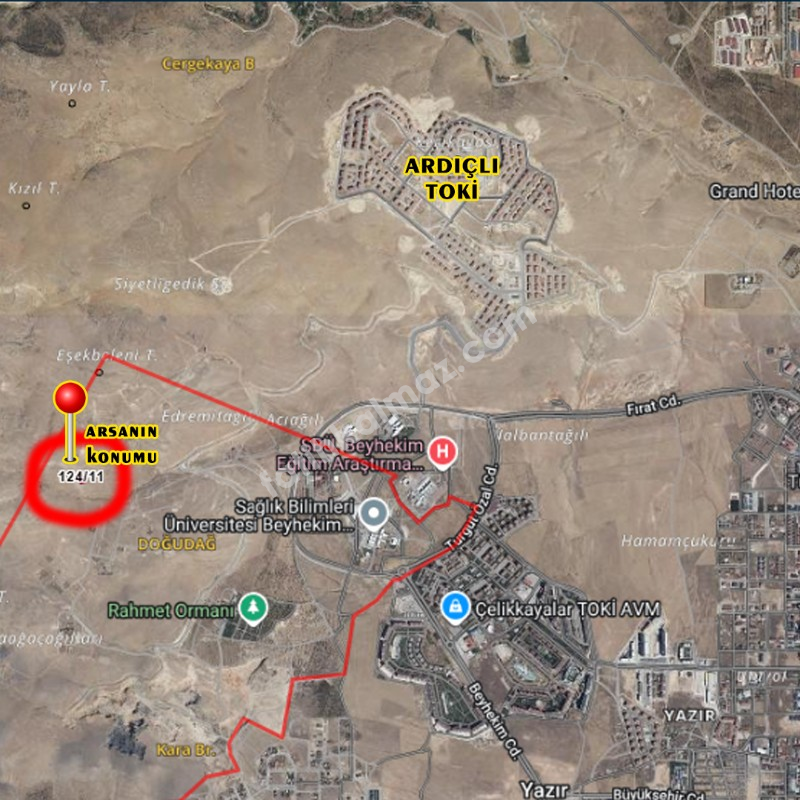 Konya / Selçuklu / Satılık Arsa Tatköy Mah. Doğu Dağında Müstakil 1.000 M2