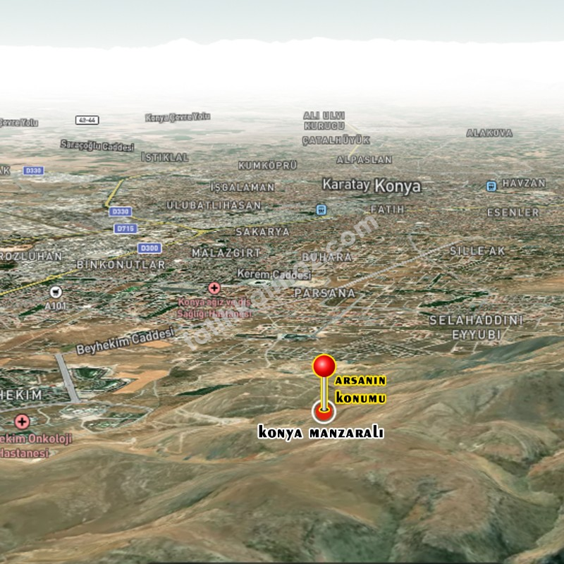 Konya / Selçuklu / Satılık Arsa Tatköy Mah. Doğu Dağında Müstakil 1.000 M2