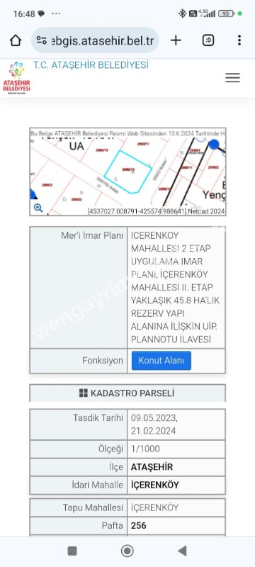 Ataşehir İçerenköy'de Satılık Konut İmarlı Arsa