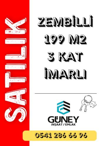 ZEMBİLLİ MAHALLESİNDE 199 M2 %100 KULLANIMLI ARSA