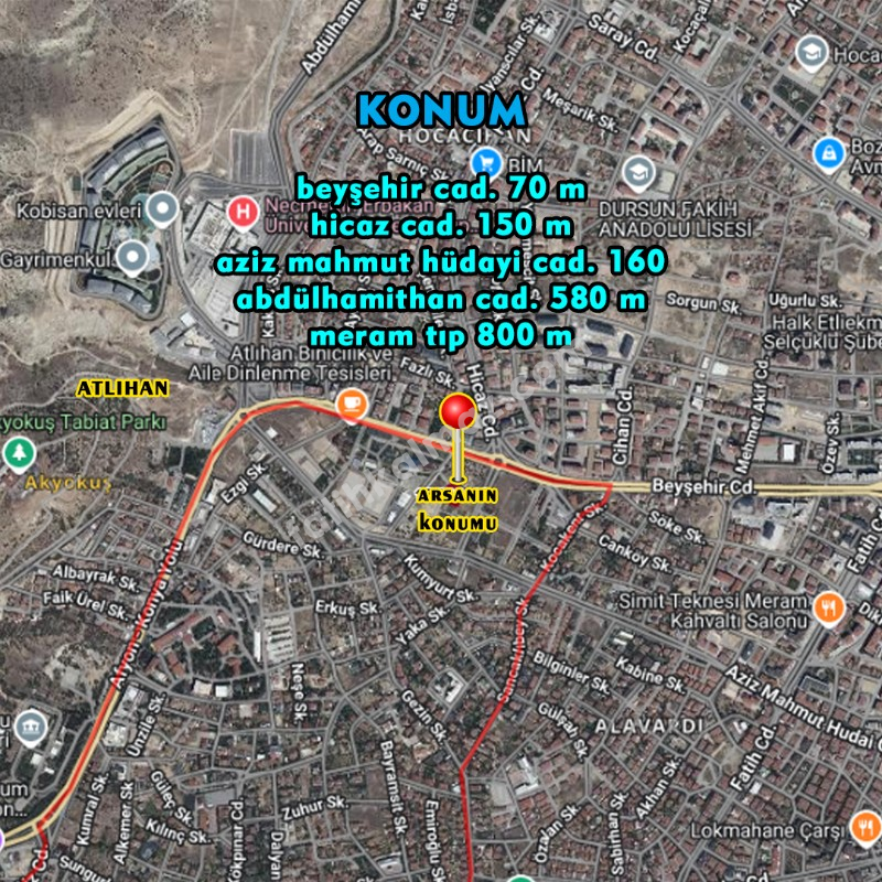 Konya / Meram / Satılık Arsa Yaka Mah. Müstakil 1.720 M2