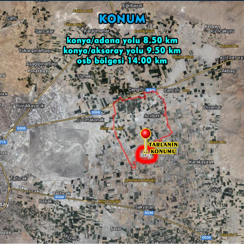 Konya / Karatay / Satılık Tarla Acıdort Mah. 42.601 M2 (Müstakil)