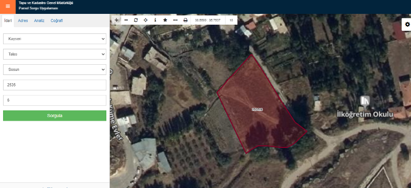 Kayseri Talas Sosun'da satılık arsa