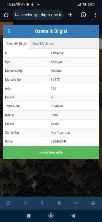 ESKİŞEHİRDE YATIRIMLIK FIRSAT TARLA