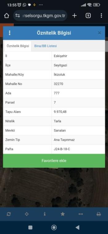 ESKİŞEHİRDE AL SATA UYGUN TARLA