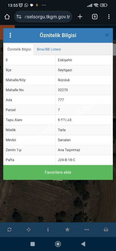 ESKİŞEHİRDE AL SATA UYGUN TARLA