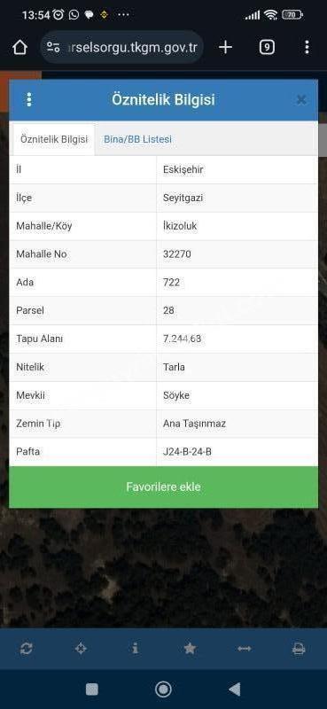 ESKİŞEHİRDE YATIRIMLIK FIRSAT TARLA