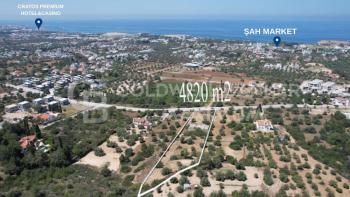 Kıbrıs Girne Ozanköy Bölgesinde Yol Üzeri Satılık 4820 m2 Arazi 