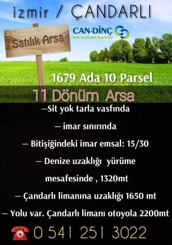 11 Dönüm  m² Süper Arsa.