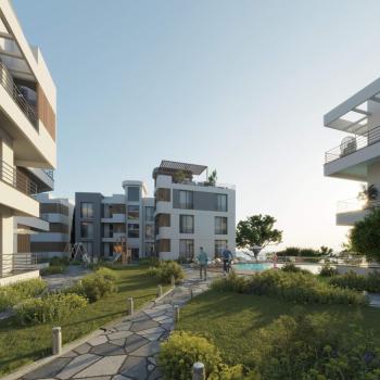 Kıbrıs Girne Lapta Bölgesinde Türk Tapulu Havuzlu Site İçerisinde Satılık 2+1 Daire