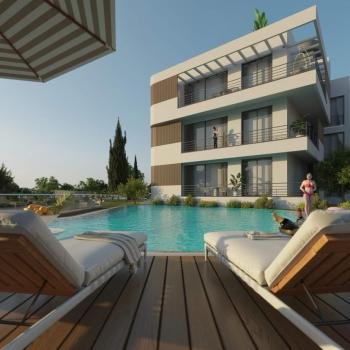 Kıbrıs Girne Lapta Bölgesinde Türk Tapulu Havuzlu Site İçerisinde Satılık 2+1 Daire