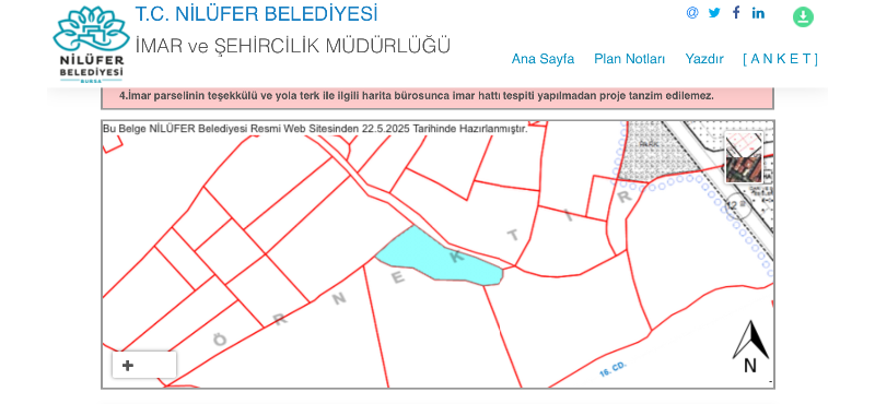 DijitalEmlak'tan Nilüfer Akçalar Sanayi Bitişiği Satılık Yatırımlık 2.100 m2 Kıymetli Tarla..