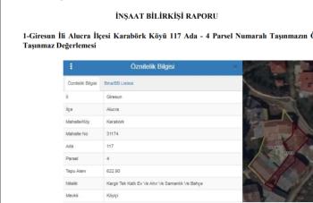 GİRESUN ALUCRA MÜSTAKİL EV TAPU SAHİBİ PERTA EMLAK ÜMİT TAHMAZ