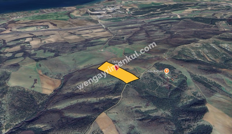 ÇANAKKALE GELİBOLU DEMİRTEPE BOĞAZ MANZARALI 63 DÖNÜM SATILIK TARLA