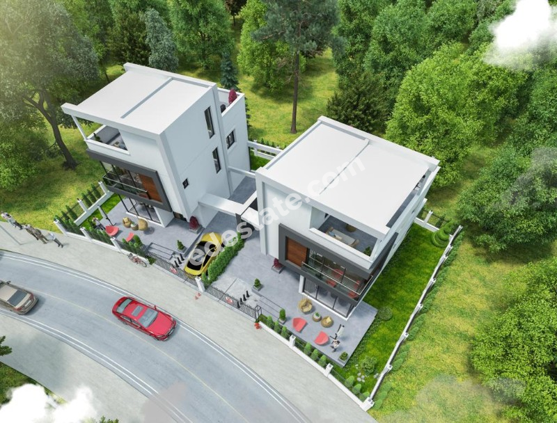 Girne Dikmen Bölgesinde SATILIK 3+1 SIFIR İKİZ VİLLALAR
