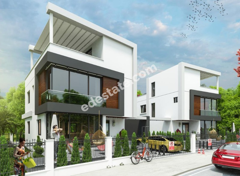 Girne Dikmen Bölgesinde SATILIK 3+1 SIFIR İKİZ VİLLALAR