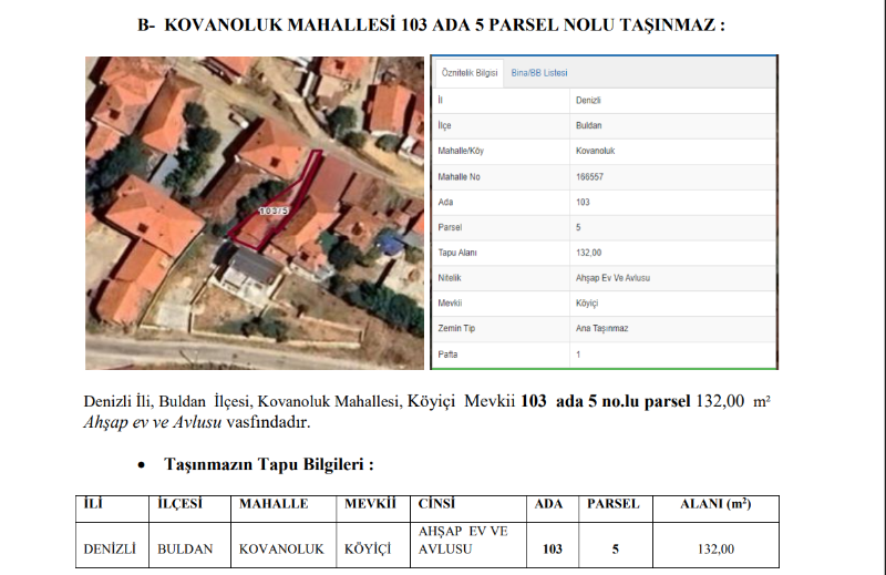 DENİZLİ BULDAN MÜSTAKİL EV TAPU SAHİBİ PERTA EMLAK ÜMİT TAHMAZ