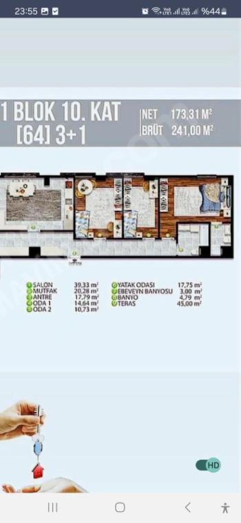 VATANDAŞLIĞA UYGUN , FULL DENİZ MANZARALI ,GENİŞ TERASLI , 9. KAT 3+1 