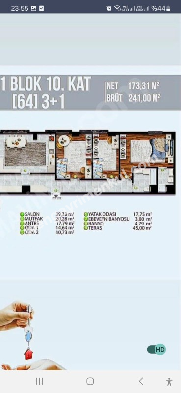 VATANDAŞLIĞA UYGUN , FULL DENİZ MANZARALI ,GENİŞ TERASLI , 9. KAT 3+1 