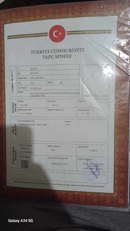Adana seyhan da bulunan dükyan hhisselerimi takas etmek istiyorum