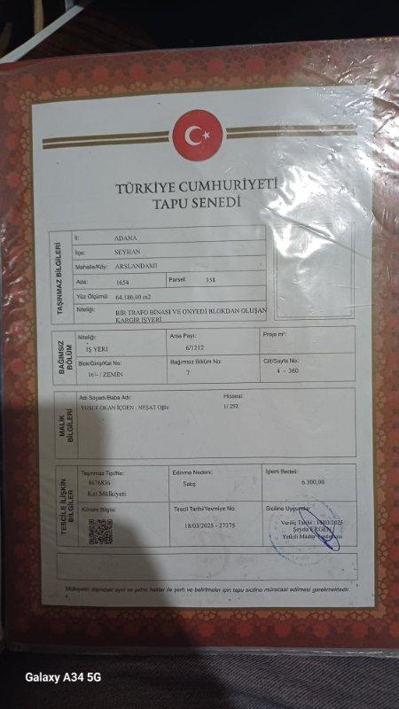 Adana seyhan da bulunan dükyan hhisselerimi takas etmek istiyorum