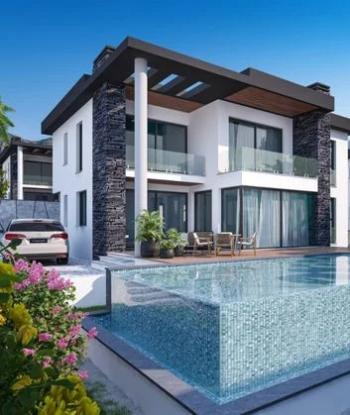 GİRNE KARAOĞLAN BÖLGESİNDE ANAYOL ÜSTÜ ULTRA LÜKS 4+1 VİLLA 
