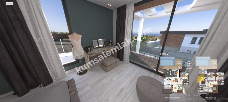 GİRNE KARAOĞLAN BÖLGESİNDE ANAYOL ÜSTÜ ULTRA LÜKS 4+1 VİLLA 