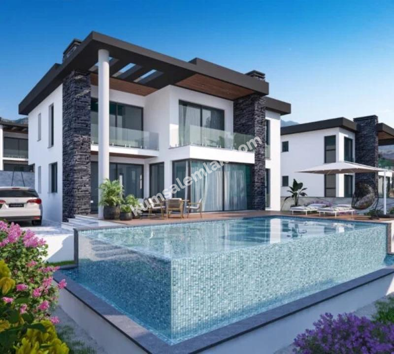 GİRNE KARAOĞLAN BÖLGESİNDE ANAYOL ÜSTÜ ULTRA LÜKS 4+1 VİLLA 