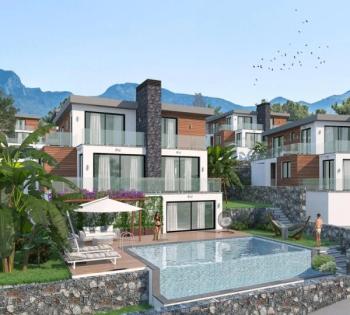 GİRNE ÇATALKÖY BÖLGESİNDE ANAYOL ÜSTÜ ULTRA LÜKS 4+1 TRİPLEX VİLLA 