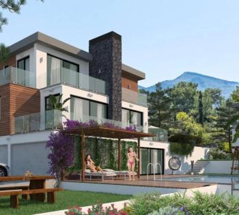 GİRNE ÇATALKÖY BÖLGESİNDE ANAYOL ÜSTÜ ULTRA LÜKS 4+1 TRİPLEX VİLLA 