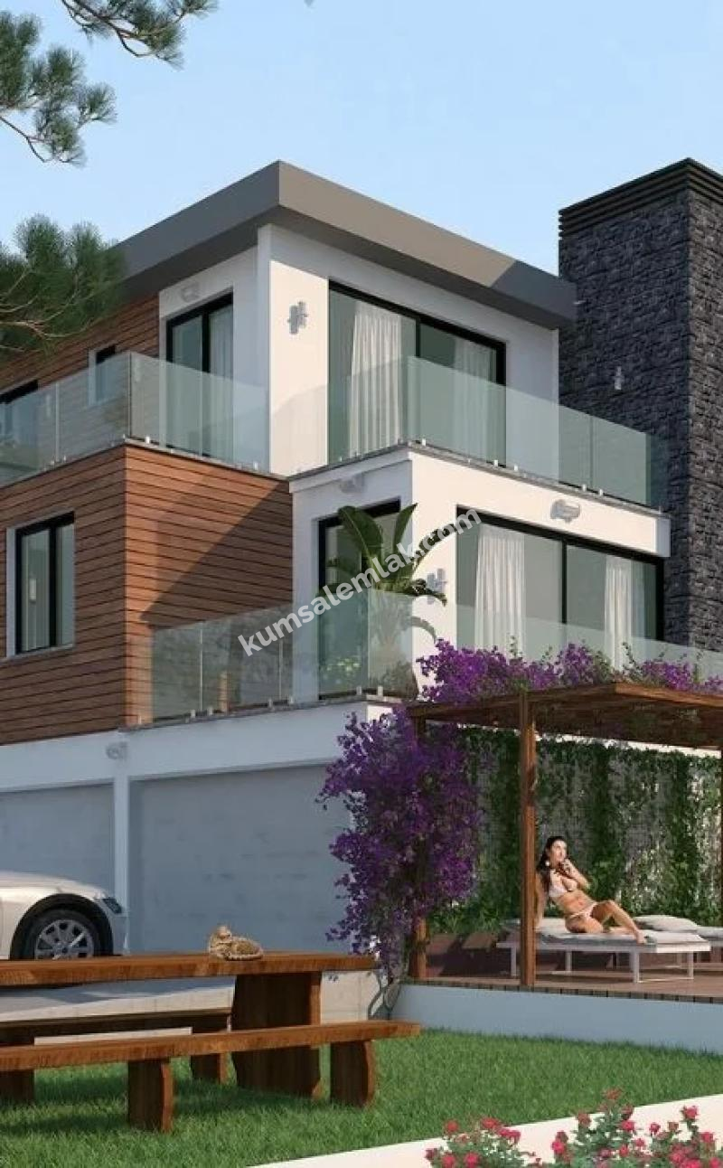 GİRNE ÇATALKÖY BÖLGESİNDE ANAYOL ÜSTÜ ULTRA LÜKS 4+1 TRİPLEX VİLLA 